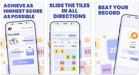 Capturas de tela do 2048 merge