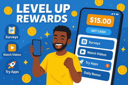 Level Up Rewards: ganhe dinheiro fácil com atividades divertidas